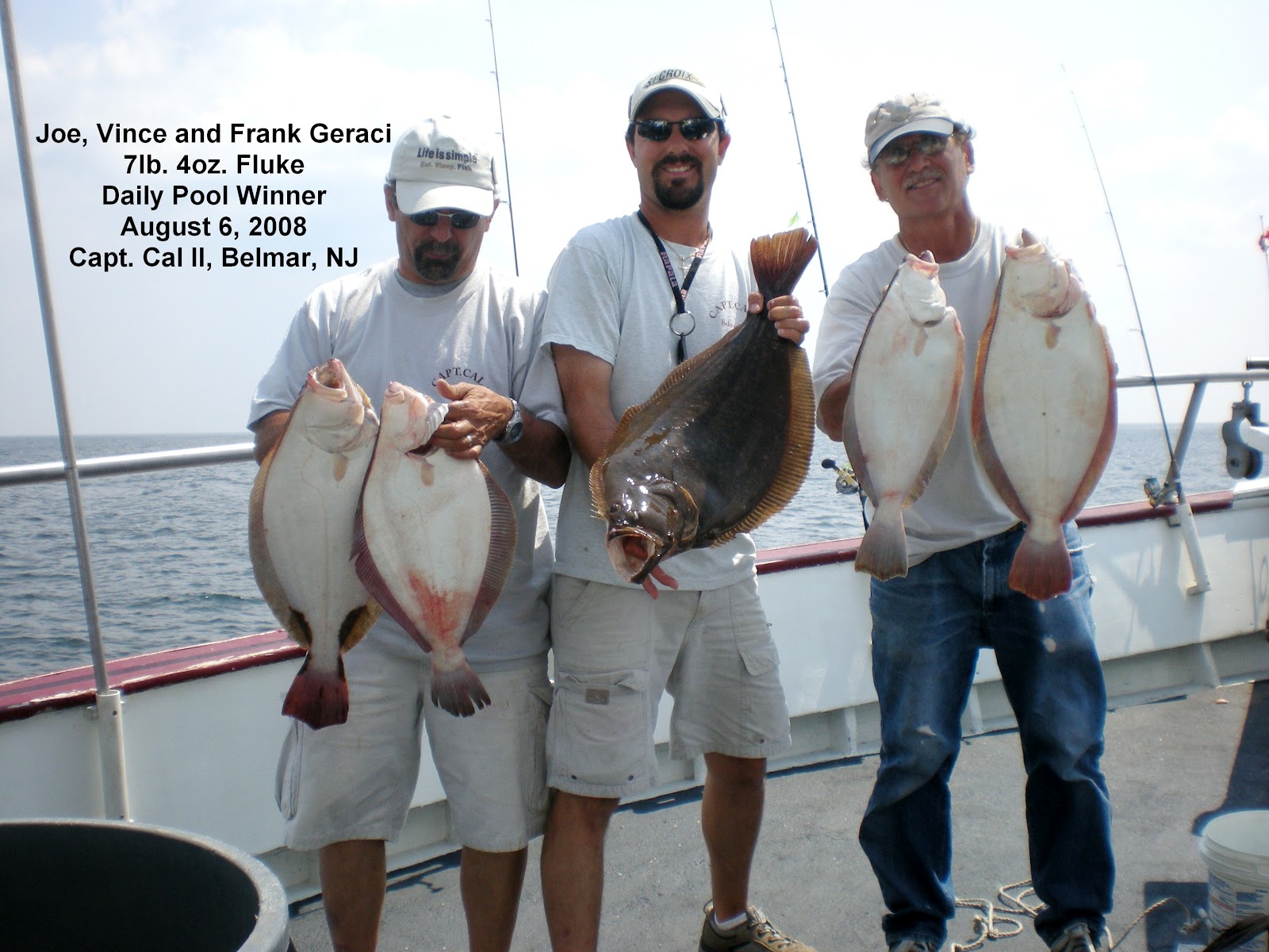 Capt Cal Party Boat Belmar Fluke Report 72812 BASS BARN