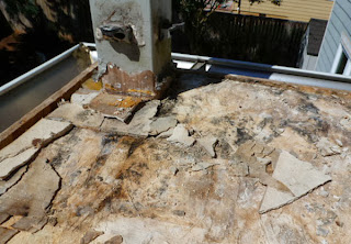 water damaged deck substrate