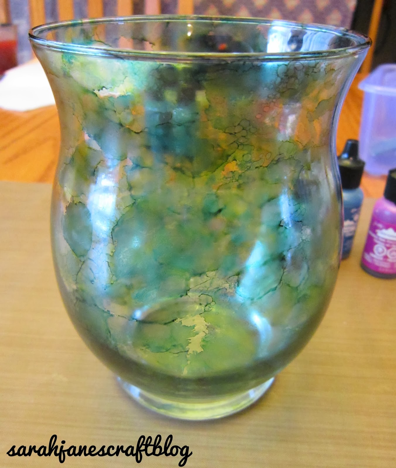 Sarah Jane's Craft Blog Alcohol Ink Decorated Vase