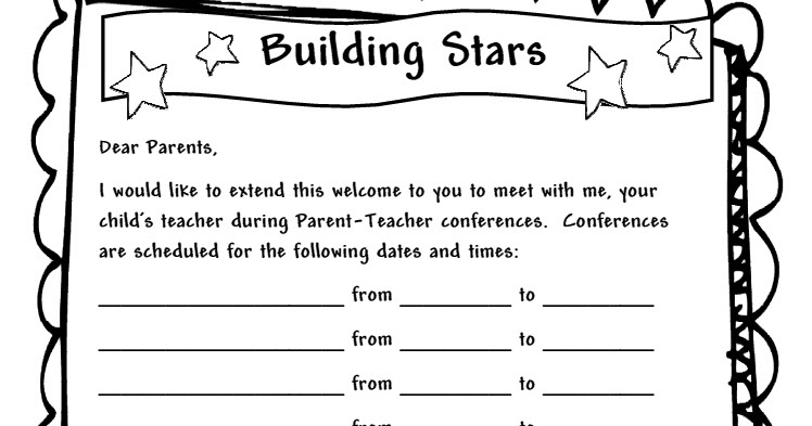 parent conferences letter