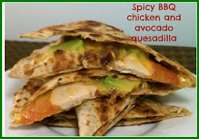Spicy BBQ chicken avacado quesadilla