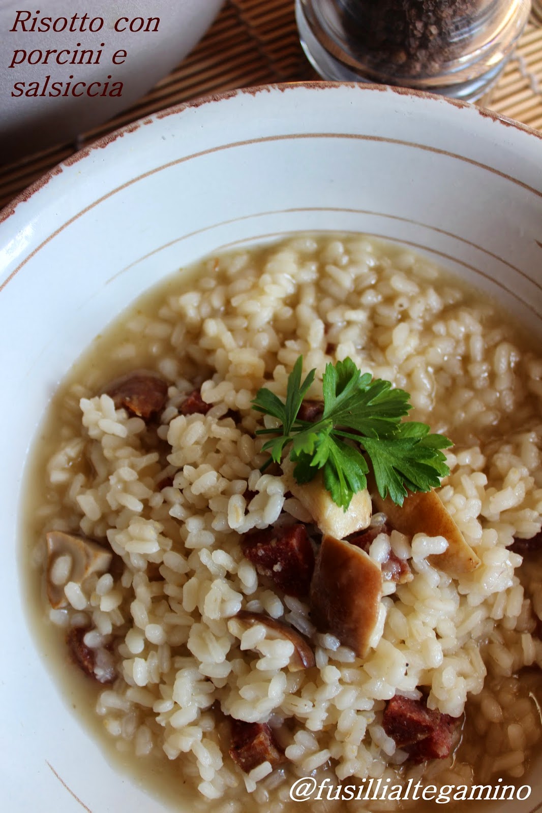 fusillialtegamino Risotto con Porcini e Salsiccia