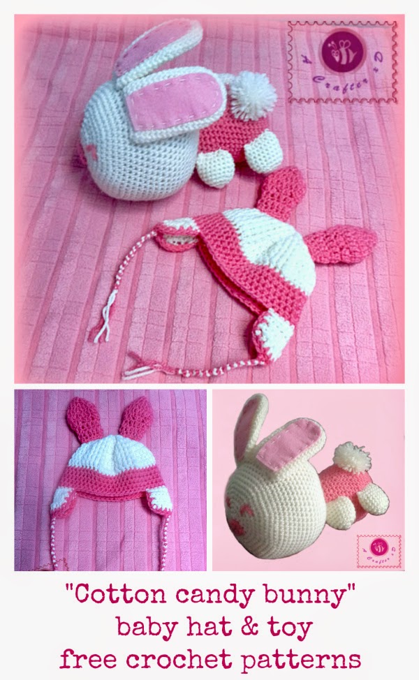 Candy bunny earflap baby hat & toy