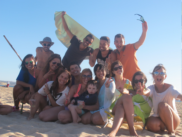 Festa e o pé na areia