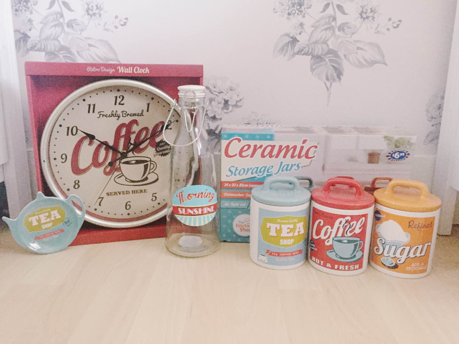 retro tea coffee sugar canisters b&m