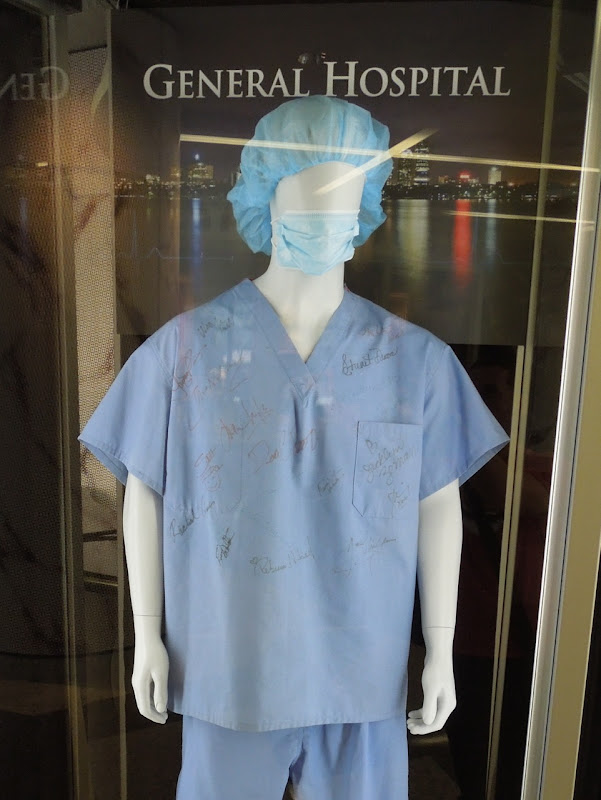 Hollywood Movie Costumes and Props Autographed scrubs from General Hospital on display