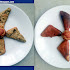 Triangular wheat and banana pancake (aebelskiver or appe)