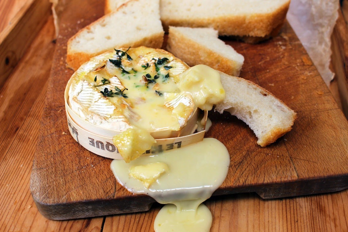 Belleau Kitchen cognac and garlic baked camembert