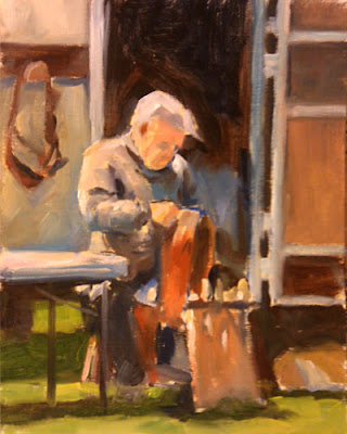 Oil Painting Charlie Rose Mount Horse Show