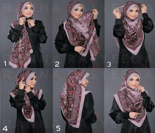 kreasi jilbab segi empat desain simple, elegan modis dan modern terbaru 2017/2018 kreasi jilbab segi empat desain simple, elegan modis dan modern terbaru 2017/2018