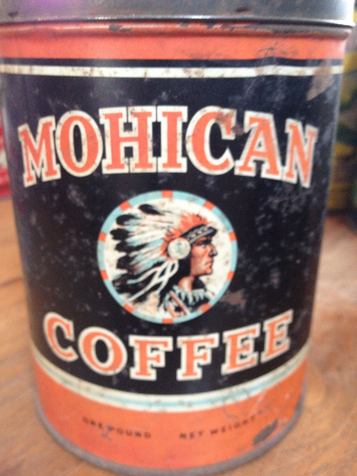 Antique Hunter Vintage Mohican Coffee Tin