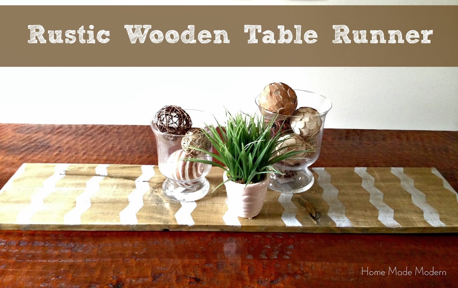 Home Made Modern Rustic Wooden Table Runner