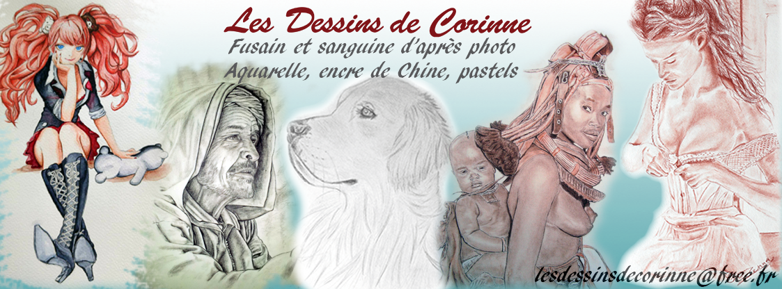 Dessin fusain et dessin sanguine - Les dessins de Corinne