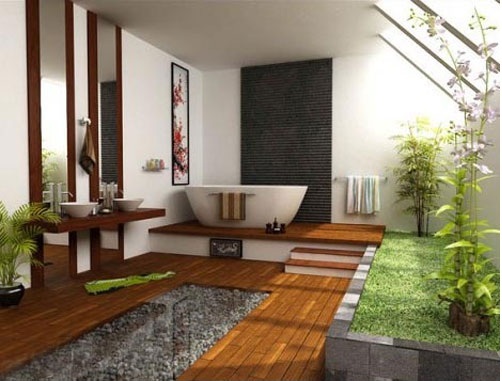 desain rumah alami bagian kamar mandi