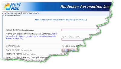 HAL MT Recruitment 2013 Online form