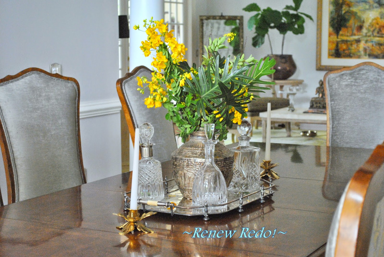 ReNew ReDo! Dining Room From Gold To Grey Makeover