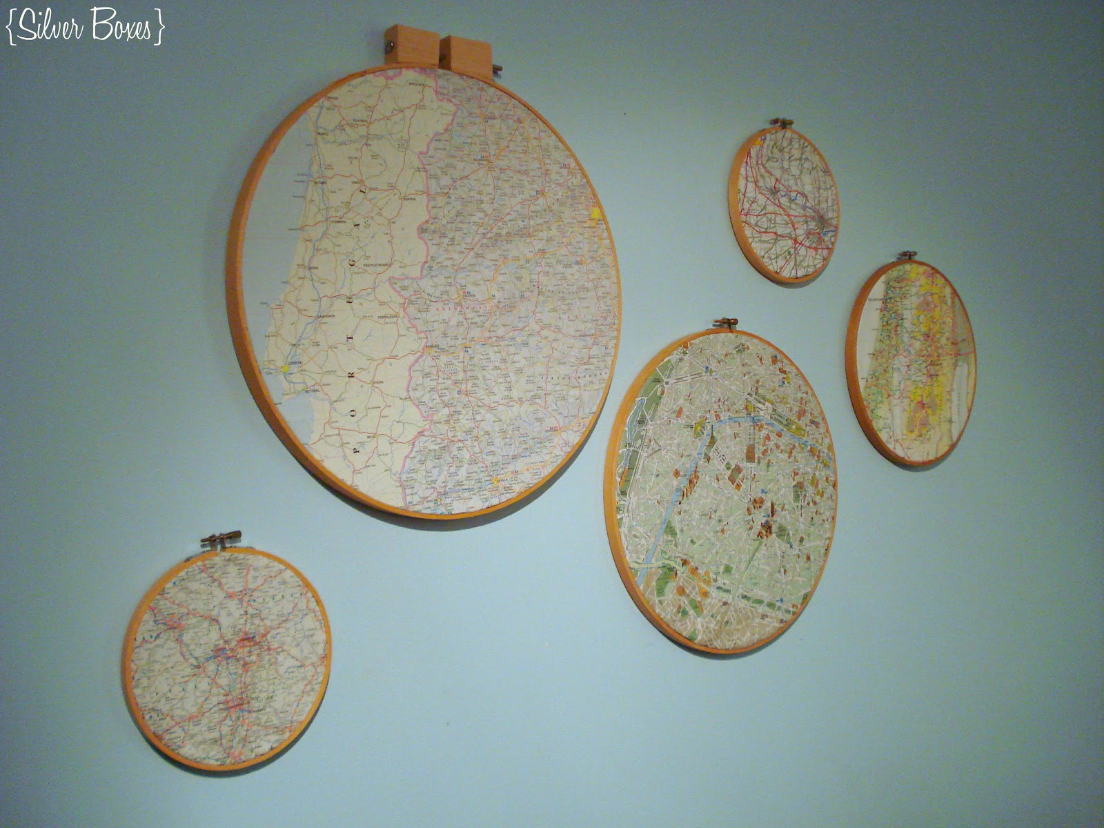 Silver Boxes Map Wall Art