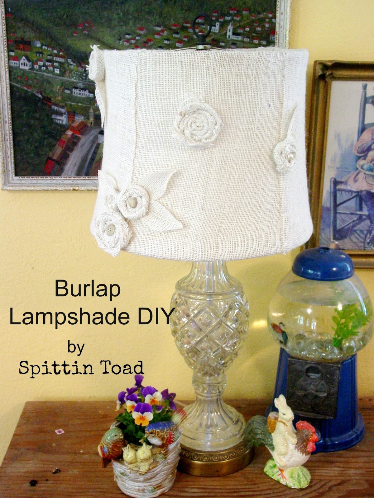 Spittin Toad Burlap Lamp Shade DIY