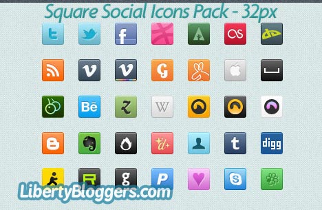 Square Social Icons Pack Square Social Icons Pack