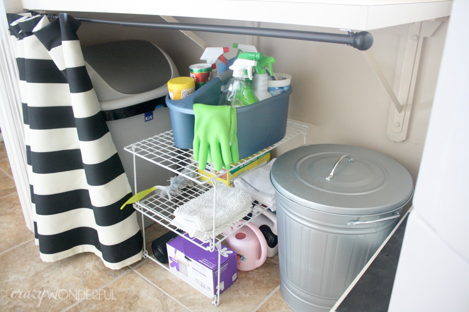 Kitchen under cabinet storage Trash Can for Laundry Room