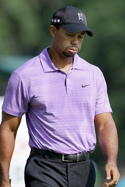 Disappointed Tiger woods