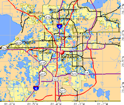 Highway map of Orlando