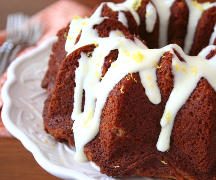Gingerbread Bundt Cake with Lemon Glaze (Low Carb and Gluten Free