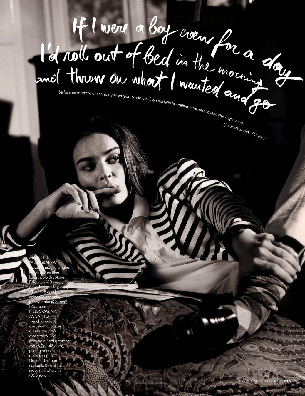 Kasia Smutniak Elle Italia Magazine Photoshoot February 2014 Kasia Smutniak Photoshoot by Photographer David Burto for Elle Magazine Italia February 2014