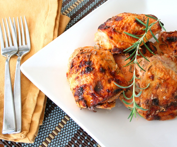 Crispy Rosemary Sriracha Chicken Thighs (Low Carb and GlutenFree