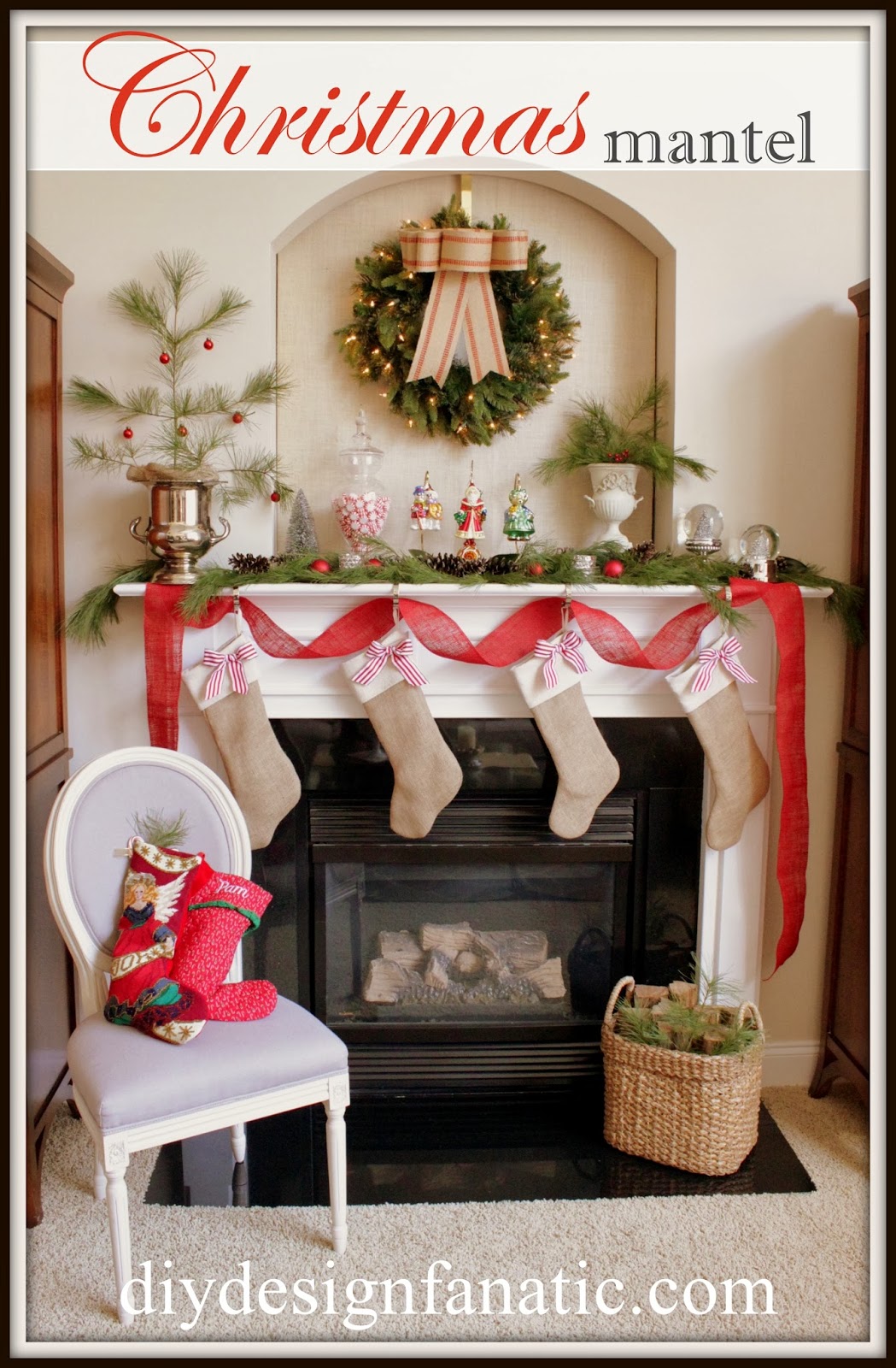 diy Design Fanatic Christmas Mantel and Christmas In The Family Room