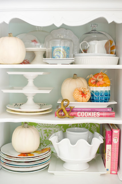 Simple and Lovely Fall Hutch Vignette