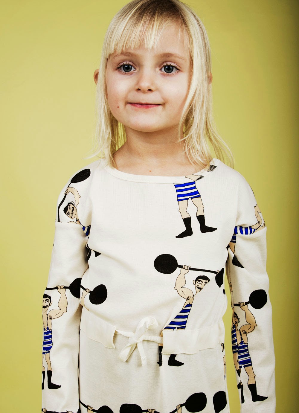Mini Rodini AW14 Retro weightlifter print by Mini Rodini for Autumn/Winter kidswear collection