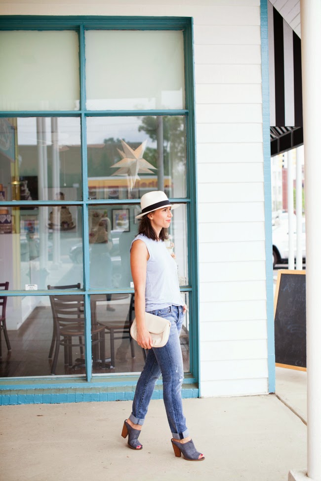 Blue sleeveless tee Blue sleeveless tee