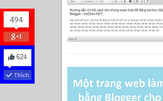 Thanh mạng xã hội trượt ra khi cuộn trang cho Blogger