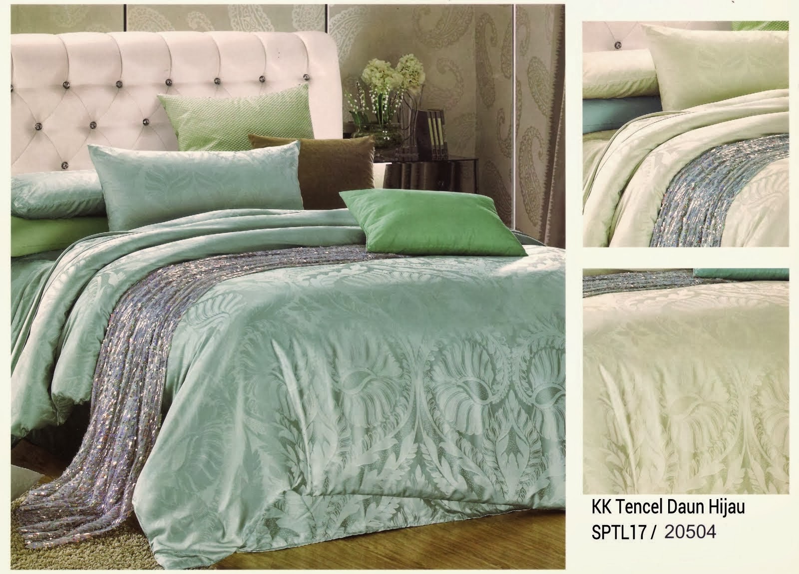 Sprei King Koil Tencel Motif Daun Hijau Sprei King Koil Tencel Motif Daun Hijau