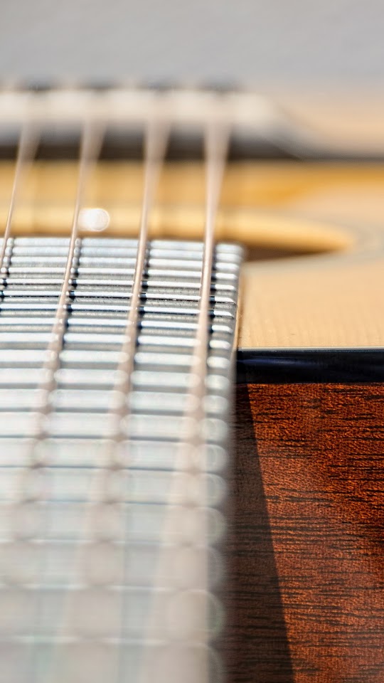 Guitar Strings Detail Close-up Android Wallpaper
