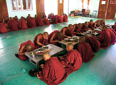 a meal in a Bagan monastery