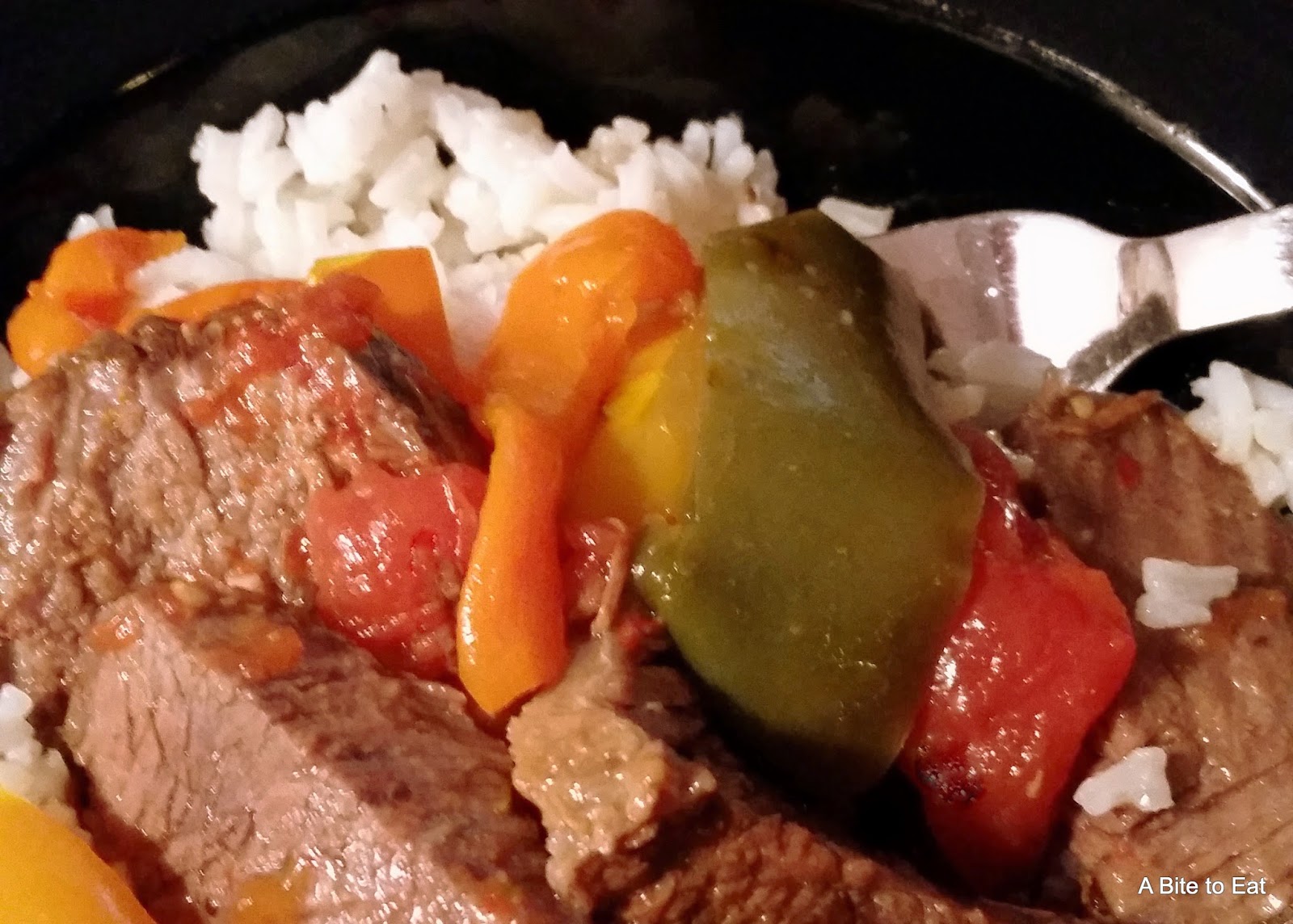 A Bite to Eat Slow Cooker Pepper Steak