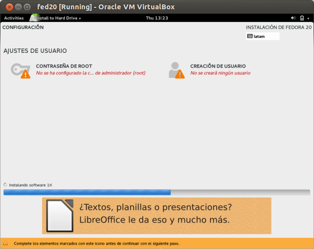 DriveMeca instalando Linux Fedora 20