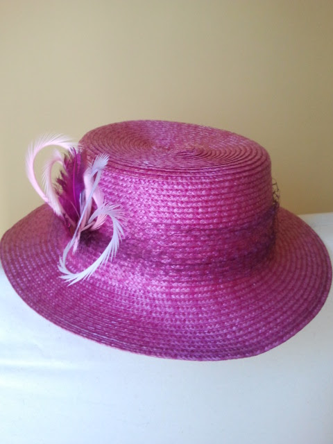 gorro, tul, plumas, biot, morado, fuxia, económico, barato