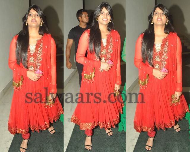 Red Salwar at Cinemaa Awards