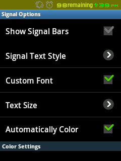 Signal Options - Change style of Network Signal Bars