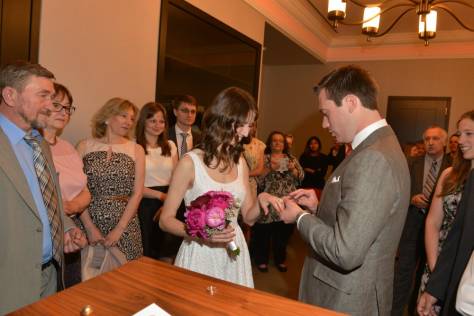 Wedding Rings during City Hall Wedding Ceremony