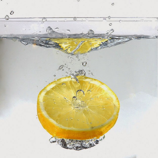 lemon juice in warm water
