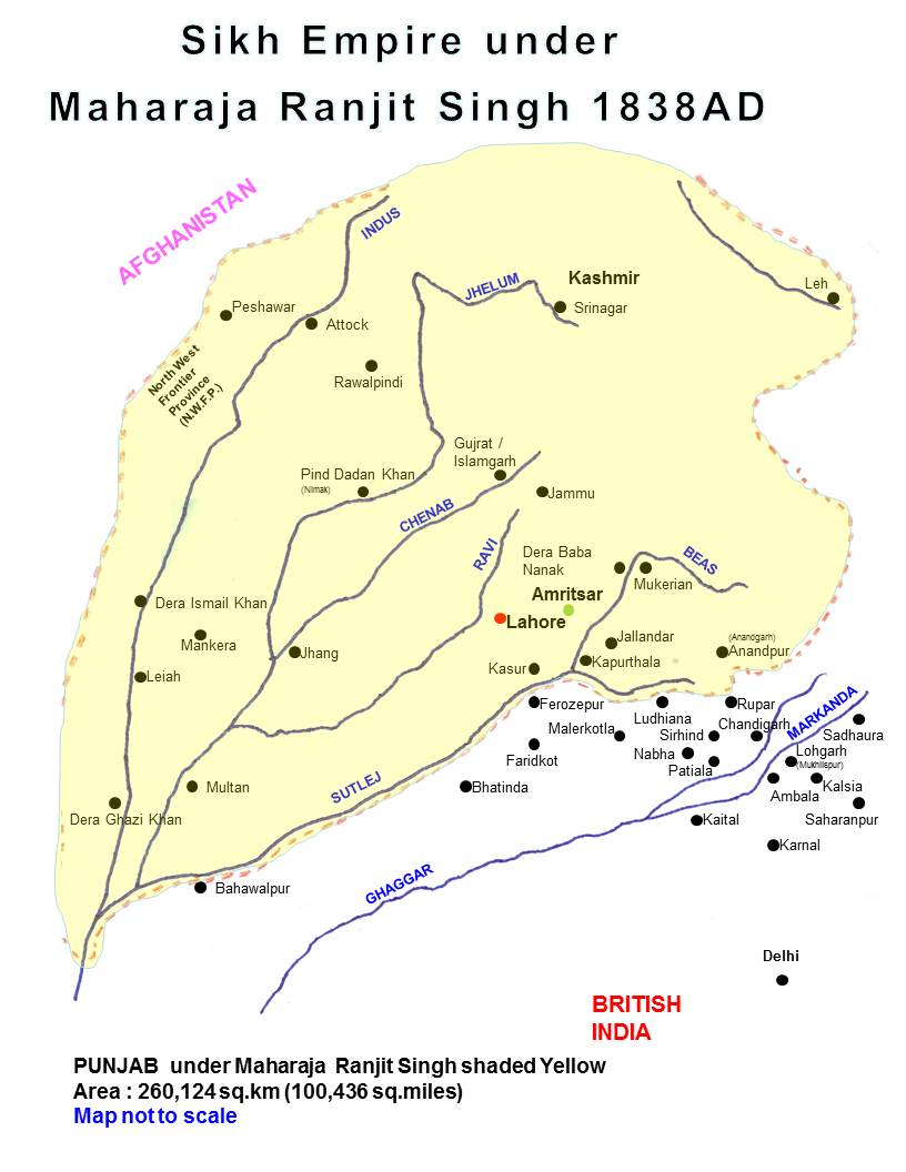 Map Of Punjab During Maharaja Ranjit Singh Sikh Coins Of Punjab: 03/13/13