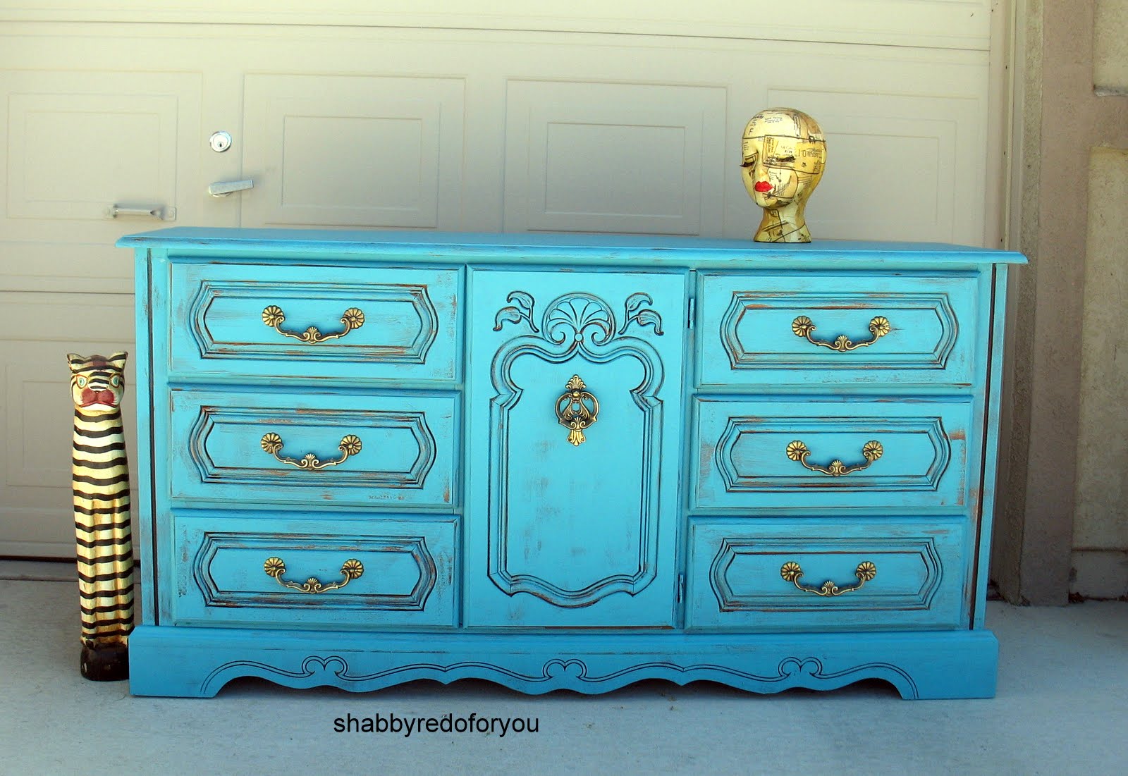 Shabby Redo For You ! Awesome Aqua Painted Dresser Redo