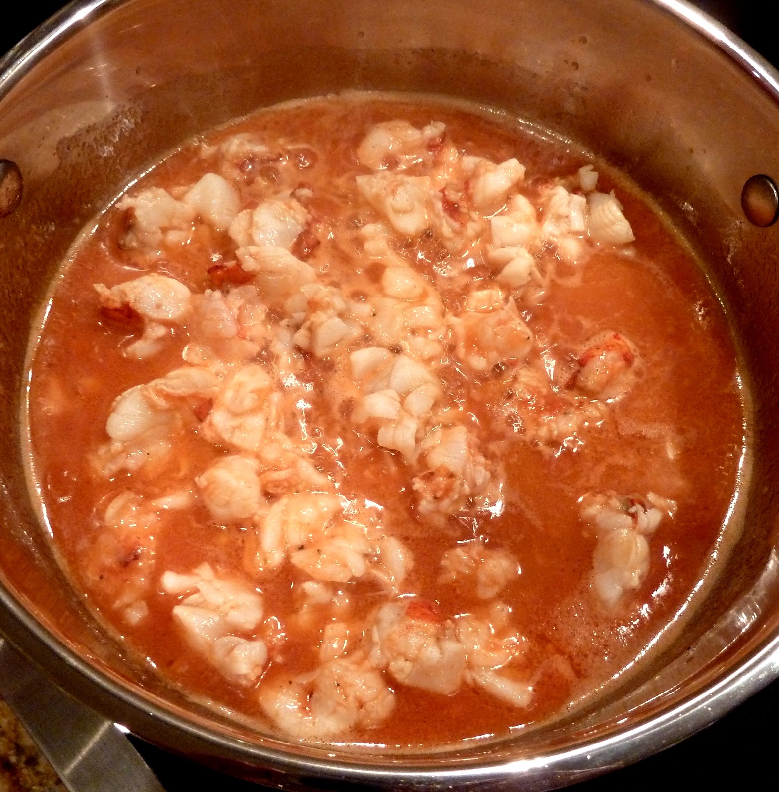 Cracked Pepper Lobster with Pasta and White WineButter Sauce