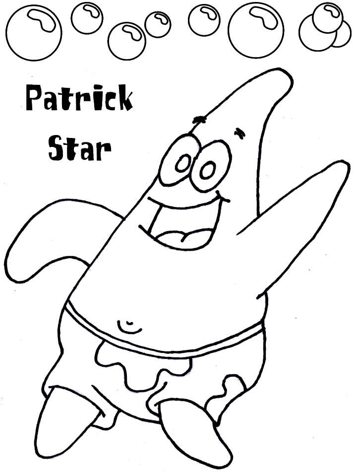 Cartoon Patrick Spongebob | Starfish Coloring Pages | Kids Coloring Pages