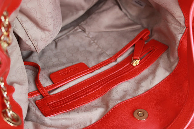 Blog sale red Michael Kors handbag interior