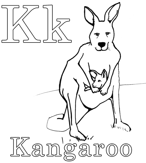 Kangaroo To Colour